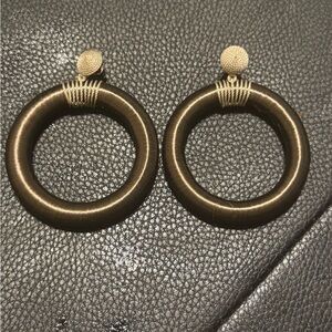 Lori Weitzner Chandra Classic Hoop Brown Hoop Earrings